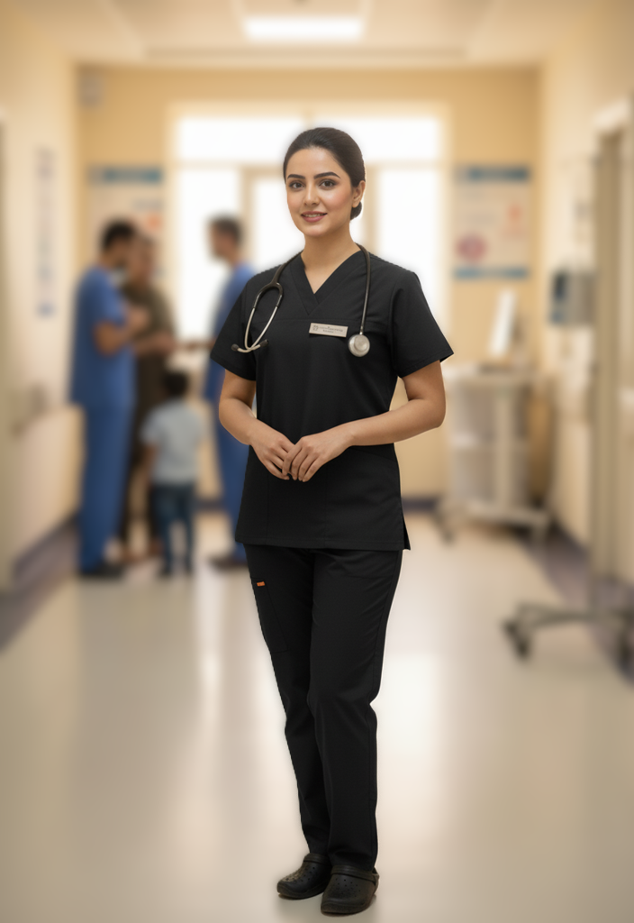 Women’s 4-Pocket Medical Scrub Set – Premium Fabric-MED WEAR.