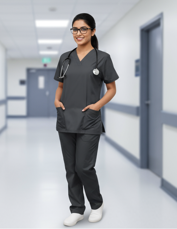 Women’s Premium Tailored Scrub Uniform – Soft & Durable