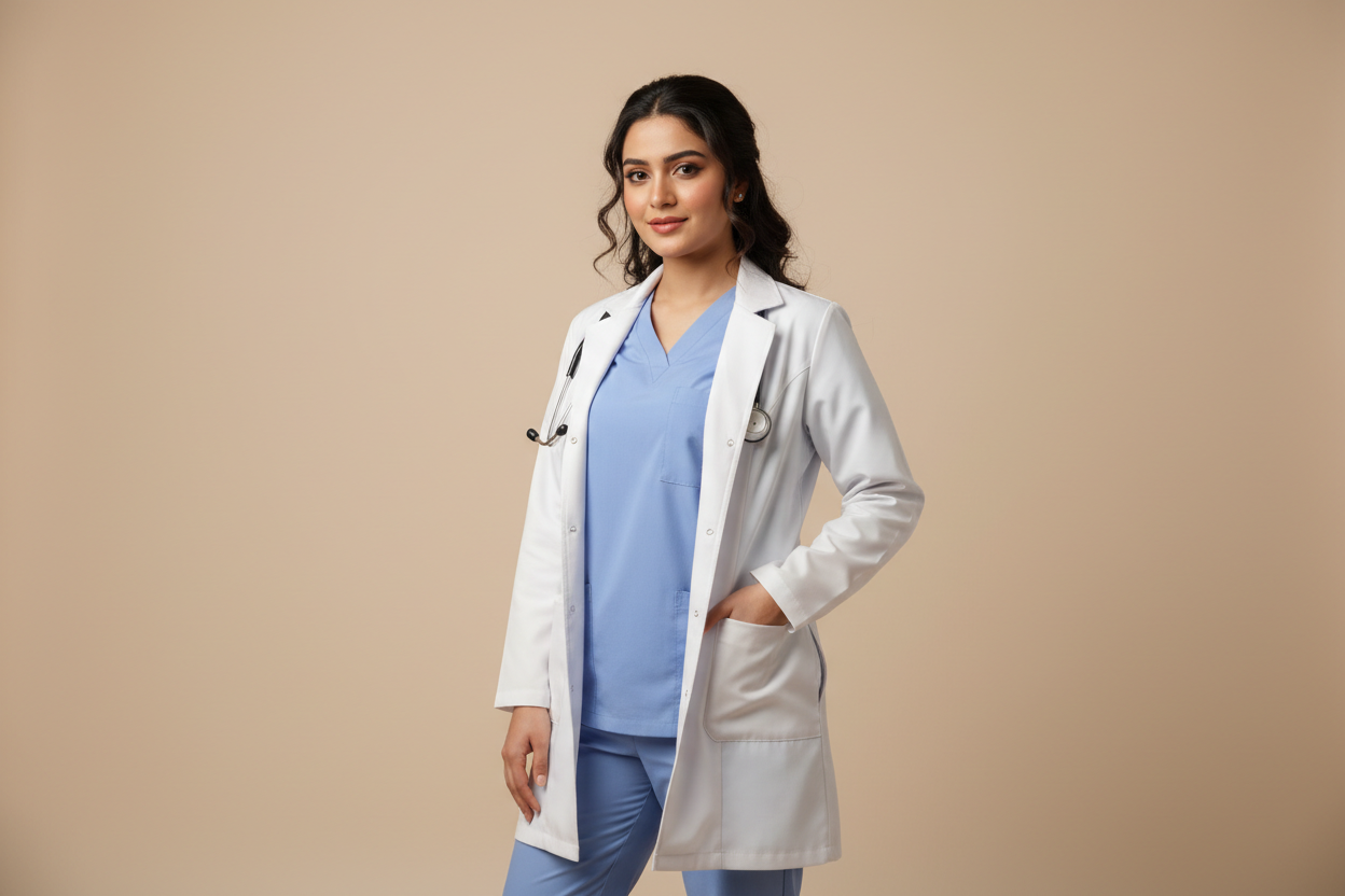 pakistani young beautiful girl wearing hote coat and standing for photoshot