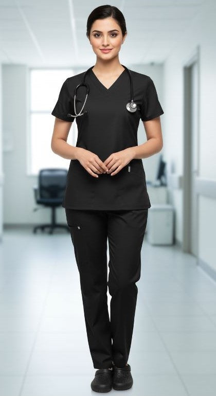 Women’s 4-Pocket Medical Scrub Set – Premium Fabric-MED WEAR.